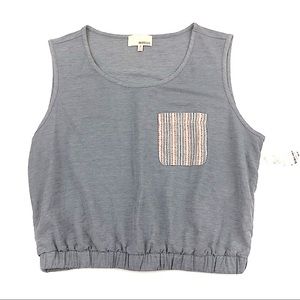 Dept 222 Indigo Surf Sleeveless Crop Top NEW Size S/M